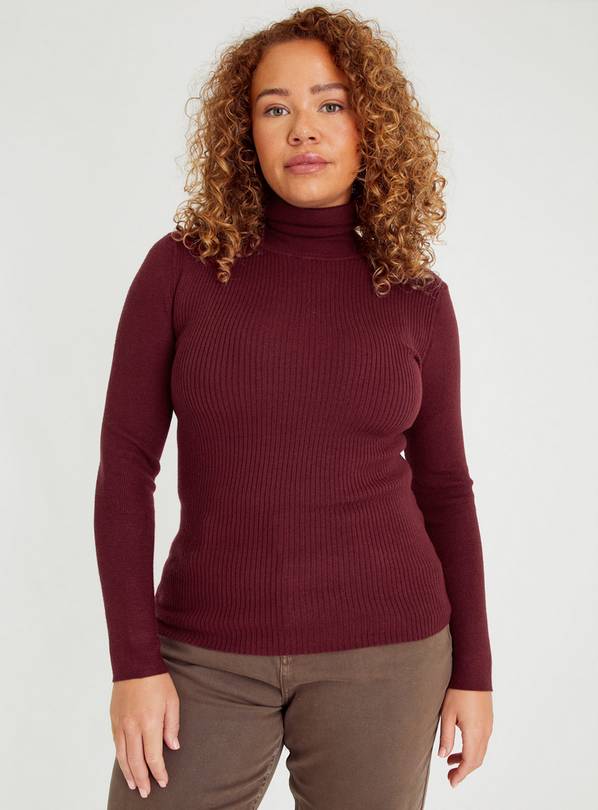 Berry Red Roll Neck Jumper  12